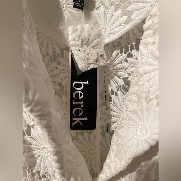 Berek Peek-A-Boo 3D Open Floral White Blazer Jacket Small NWT - Picture 7 of 10